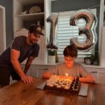 Angela Kinsey Instagram - Happy 13th birthday to this sweet, kind hearted fella! Cade, we love you so much!! (And Josh made this Chess birthday cake and it was as delicious as it was cool to look at and Cade and Isabel played a game before eating it!)