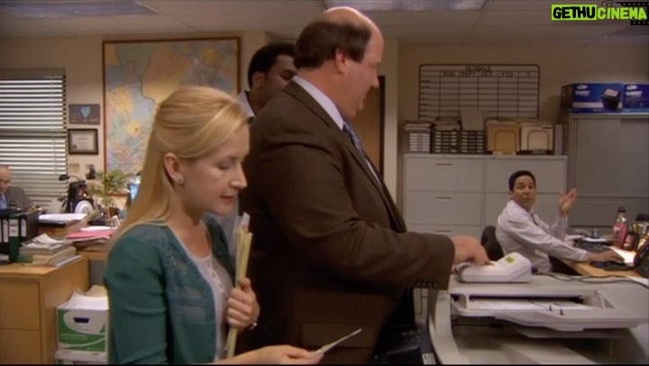 Angela Kinsey Instagram - We improvised this scene and it was so much fun!! Today on @officeladiespod we are rewatching and chatting about Dwight K. Schrute, (Acting Manager)! Link in bio to listen. ❤️🎙️