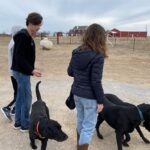 Angela Kinsey Instagram - So happy to be on our family farm! 1-Walking from my sister’s house to my Mom’s house to exchange Christmas gifts. 2-Tree kitty & Cade 3-The kids & the Labs! 4-Christmas tree napkins made by my Mom 5-Evening walk with Josh in the back pasture 6-Me & Caroline the cow dog 7-Sunset from Mom’s front porch. ❤️