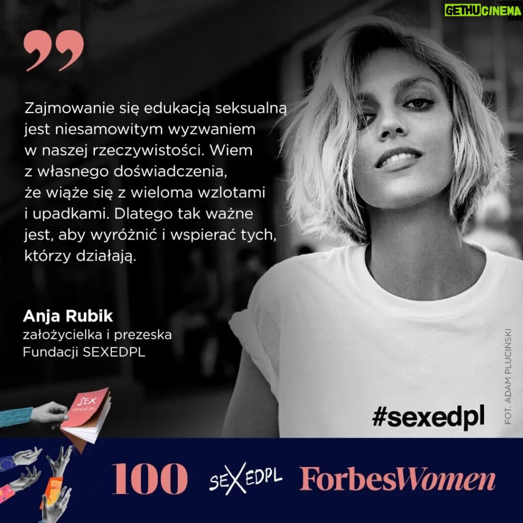 Anja Rubik Instagram - Magazyn Forbes Women i Fundacja @sexedpl razem przygotowują listę 100 osób wspierających edukację seksualną w Polsce. Chcemy skierować światło reflektora na osoby, które w sposób szczególny przyczyniają się do zwiększania świadomości seksualnej dzieci, młodzieży i dorosłych; walczą ze stygmatyzacją i przełamują tematy tabu. Kogo szukamy? 🔹 Nauczycielek i nauczycieli WdŻ 🔹 Edukatorek i edukatorów seksualnych 🔹 Lekarek i lekarzy oraz specjalistek i specjalistów 🔹 Aktywistek i aktywistów, polityczek, polityków, działaczek i działaczy 🔹 Przedstawicielek i przedstawicieli biznesu 🔹 Osób publicznych ⌛ Na zgłoszenia czekamy do 30 listopada 2023 r. do godz. 23:59. 🔵 Więcej na ten temat i możliwość zgłoszenia kandydatury ➡ LINK W BIO ⬅ . . . #sexedpl #forbeswomen #forbeswomenpolska