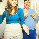 Anjali Arora Instagram - He is a Blessing and my lucky Charm🧿😌🫰🏻❤️ #anjaliarora #papa #dad