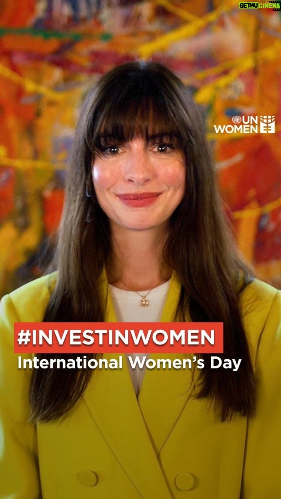 Anne Hathaway Instagram - If we share this world in equal numbers, why aren’t we valued equally? 🚨 #InvestInWomen to accelerate progress for #GenderEquality. On this #InternationalWomensDay, share if you care! #IWD2024