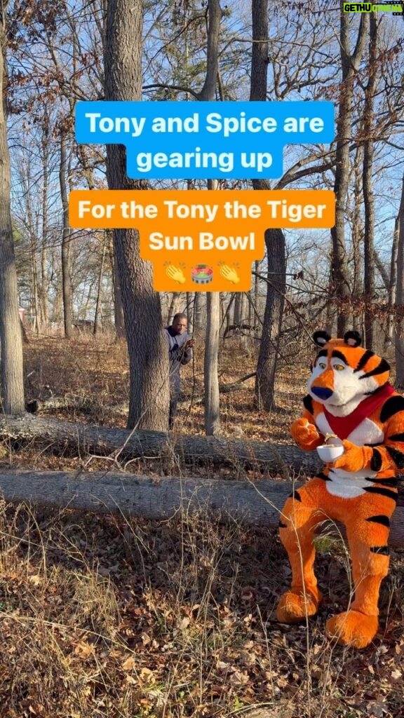 Anthony 'Spice' Adams Instagram - It’s almost time for kickoff at the Tony the Tiger Sun Bowl and Tony and @spiceadams are gearing up for some friendly competition after the first quarter! Share your prediction for who’ll be the champ in the comments below and add #sweepstakes for a chance to win some custom Tony swag! Be sure to catch all the game day action December 29th, only on @cbssports!🔥 Official rules at FrostedFlakes.com/giveaway