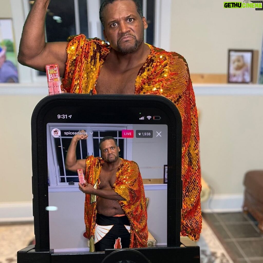 Anthony 'Spice' Adams Instagram - Stretchmark Simmons is everywhere and nowhere at the same time!! 😂😂😂😂 Fueled by @stacker2energy of course! Click the link in my bio for more. #ad #BiteBackwiththeStack #Stacker2Chew #Stacker2Partner