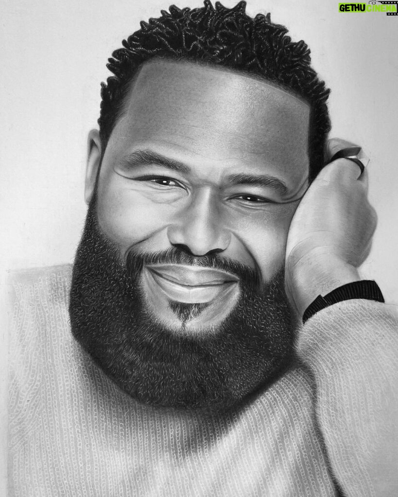 Anthony Anderson Instagram - FINAL DRAWING OF @anthonyanderson ❤️❤️ (50×62cm) Graphite pencils and charcoal on paper It was so interesting working on this piece and I feel so happy to finally share it with you!🫶🏽 Swipe to see some really nice details ➡️