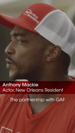Anthony Mackie Instagram - Roofing has changed a lot since @AnthonyMackie’s dad taught him. Joining in on a GAF Roofing Academy class showed him that. We are out here training the community and our partners from @Rebuilding_together_nola while helping families repair or replace roofs that have been damaged from past storms. #GAFCommunityMatters #WeProtectWhatMattersMost