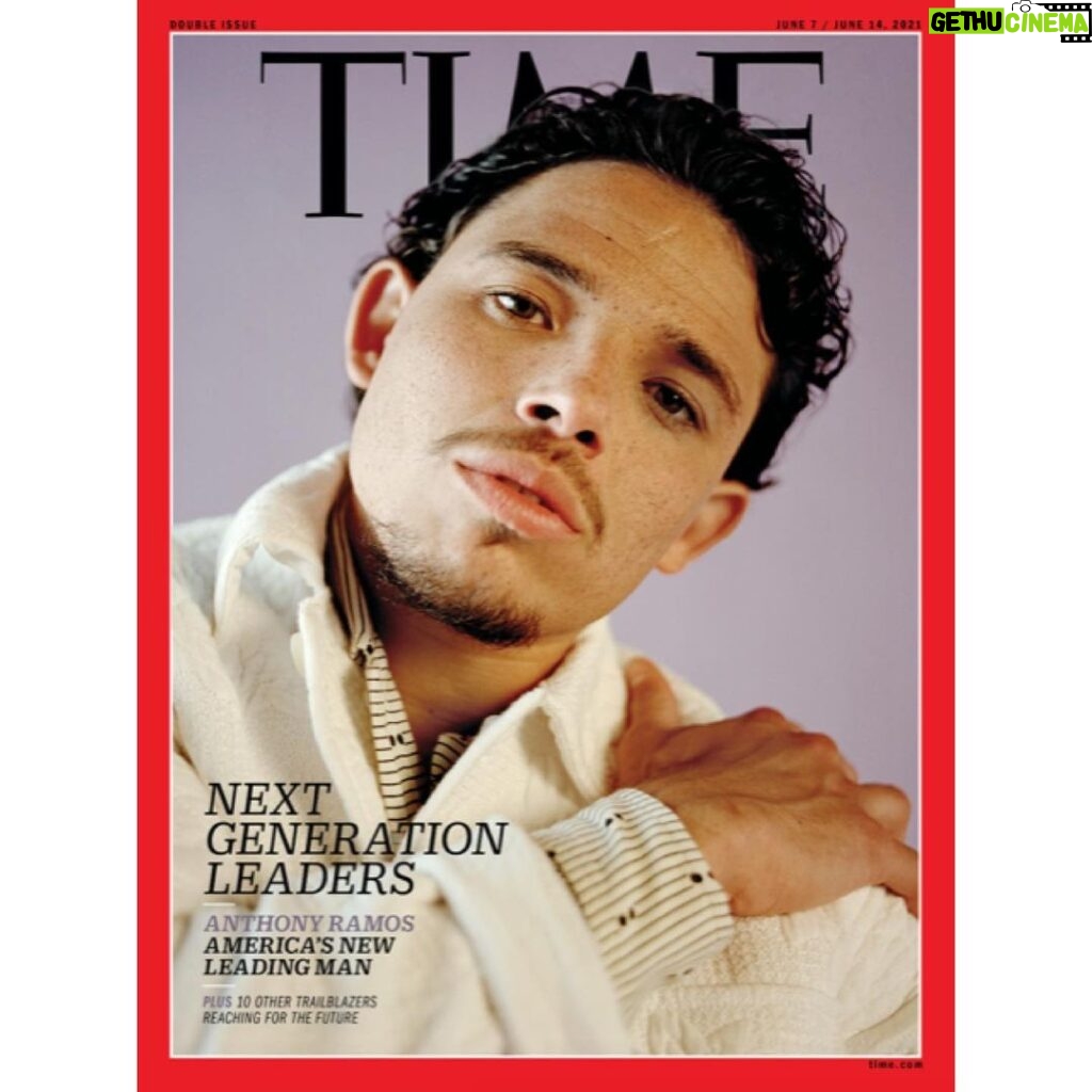 Anthony Ramos Instagram - TIME Magazine. Cover. Blessings.🙏🏼 Photographer: @jingyulin_ Writer: @achow51 Styled by: @bobbywesley Grooming by: @queencutsnroses