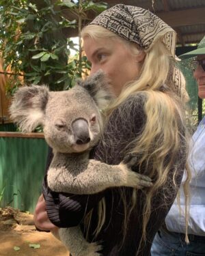 Anya Taylor-Joy Instagram - In a rare respite from the wasteland, I was lucky enough to go and spend a day learning about the incredible fauna of Australia, specifically koalas. And to my absolute amazement and delight, this little guy dropped down from his tree and graced me with a cuddle. I am so appreciative of these conservation centers and the volunteers that work tirelessly in them. It is crazy to think that for many of these animals, they are more affected by human intervention in the wild then in these sanctuaries. The spreading of awareness of what deforestation, climate change and frankly, a multitude of mostly human caused issues is doing to our fellow earthlings is devastating but necessary. I barely have an idea of where to start making things better for them but I hope for the sake of everyone, we preserve and protect these beautiful creatures. Thank you to the hardworking folk at the hospital helping their wild counterparts recover from disease and the fires. I hope we all keep trying to take care of each other.