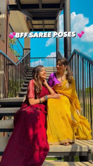 Aparna Dixit Instagram - Tag your BFF 👯‍♀️ ❤️

My saree - @ekdhaga Sharing a few easy pose ideas that you can try with your BFF the next time you are in the mood for some cute pictures 🫶🏻💕

Let us know your favourite pose idea and save this for later 🙈🙈!!
.
 
#bestie  #saree #sareelove #sareefashion #sareelover bestfriend #bestfriends #friend #pose #poses #posesforpictures #photography #photos #photo #photograph #howtopose #poseing #tip #pictip #reel #reels #reelitfeelit #feelkaroreelkaro #explore #feature #posingtips