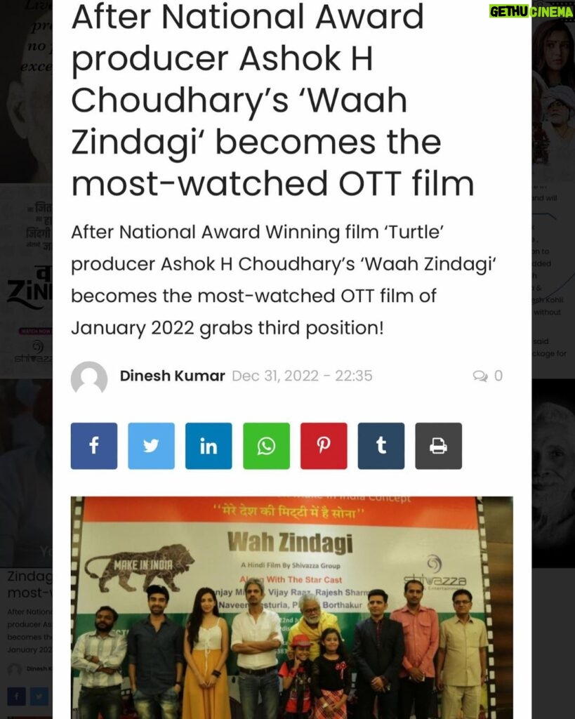 Ashok H Choudhury Instagram - I Can’t express my struggle & feeling in words #WaahZindagi Becomes one of the most-watched film on the OTT With its Unique story line ..😇🙏 WaahZindagi‘ becomes one of the most-watched film on the OTT platform With its Swadeshi concept ,Unique story line ,online videos and dialogue that has gone viral, Waah Zindagi is stepping up the tempo.The movie was made available digitally in 190 countries via ZEE5 AND Pictures, and Zee Cinema. #Waahzindagi #Celebratingwaahzindagioneyear What would you choose Between Love & Life ??? Recommend you watching #WaahZindagi Critically Most Aclamied Film ,An unpredictable story ZEE5 App. Click here to watch it too https://www.zee5.com/movies/details/waah-zindagi/0-0-1z566057 “ना हारनो ज़रूरी ना जितनो ज़रूरी ज़िंदगी खेल है खेलना ज़रूरी है “ Please watch if you haven’t . https://www.filmcompanion.in/amp/story/streaming/best-shows-on-web-ott-january-week-2-atrangi-re-campus-diaries-waah-zindagi-cubicles-s2-disney-hotstar-zee5-sony-liv https://www.sangritoday.com/after-national-award-producer-ashok-h-choudharys-waah-zindagi-becomes-the-most-watchedottfilm. Sangri Today @rumystic @paragchhabra.official @shivazzafilm @prashantdhoot5121 @sameer_pahadiya_ @official_jsmr_casting @chalanaprateek @anurag.trivedi @naveenkasturia @plabita.manu @suneetameenaaddl.dcp @bhishm_singh @mirchilovesarah @zee5 @junjaram_thory @sangriinternet @roscozeus @hemantsonips