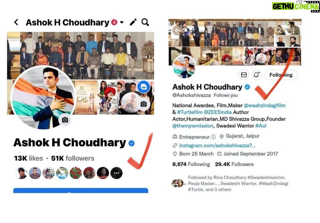 Ashok H Choudhury Instagram - Thank you 🙂 #Twitter & #Facbook #Verified अकाउंटस का इस्तेमाल समाज हित ,देशहित में लोगो की मदद करने के लिए किया जाएगा । ग़रीब ,किसान ,ज़रूरतमंद लोगों की आवाज़ निःस्वार्थ भाव से उठाई जाएगी । Let’s Inspire people,Give right information to people & Raise voice of common and needy people ।#Godblessall @thempwmission @suneetameenaaddl.dcp @singerseemamishra @bhishm_singh @shivazzafilm