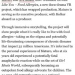 August Maturo Instagram - We are so excited to announce our new project. We are producing and starring in this film together and our hope is that this film will save lives and create a kinder world for people who live with food allergies.