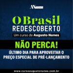 Augusto Nunes Instagram – Último dia para aproveitar o preço especial de pré-lançamento. Não percam (link na bio e nos stories): www.cursoaugustonunes.com.br