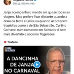 Augusto Nunes Instagram - Link do vídeo nos stories. #Janja #carnaval #tragédiadaschuvas #augustonunes