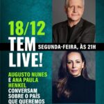 Augusto Nunes Instagram - Amigos, é amanhã! Segunda-feira, dia 18, às 21h, farei uma live com a minha amiga Ana Paula Henkel. Venha conversar conosco sobre o país que queremos. Ative o lembrete. Até lá. #jornalismo #noticias #curso #cursoonline