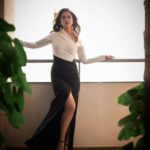 Avika Gor Instagram - Black, White & everything right 🖤🤍 Photography @sudhakar.bichali Stylist @soigne_official_ Outfit @papzclothing Earrings @aadiraabyaarushi