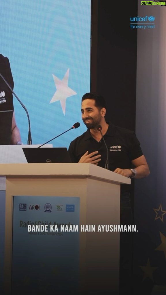 Ayushmann Khurrana Instagram - Delighted to be part of @unicefindia’s #Radio4Child awards, honoring the amazing work done by RJs across the country to create awareness on children’s rights. As a former RJ, radio has always held a special place in my heart. Now seeing the outstanding efforts being made to speak about children’s issues, this is a fantastic moment to be part of. To all listeners out there.. keep tuning in, as there is lots more coming! #ForEveryChild, a voice