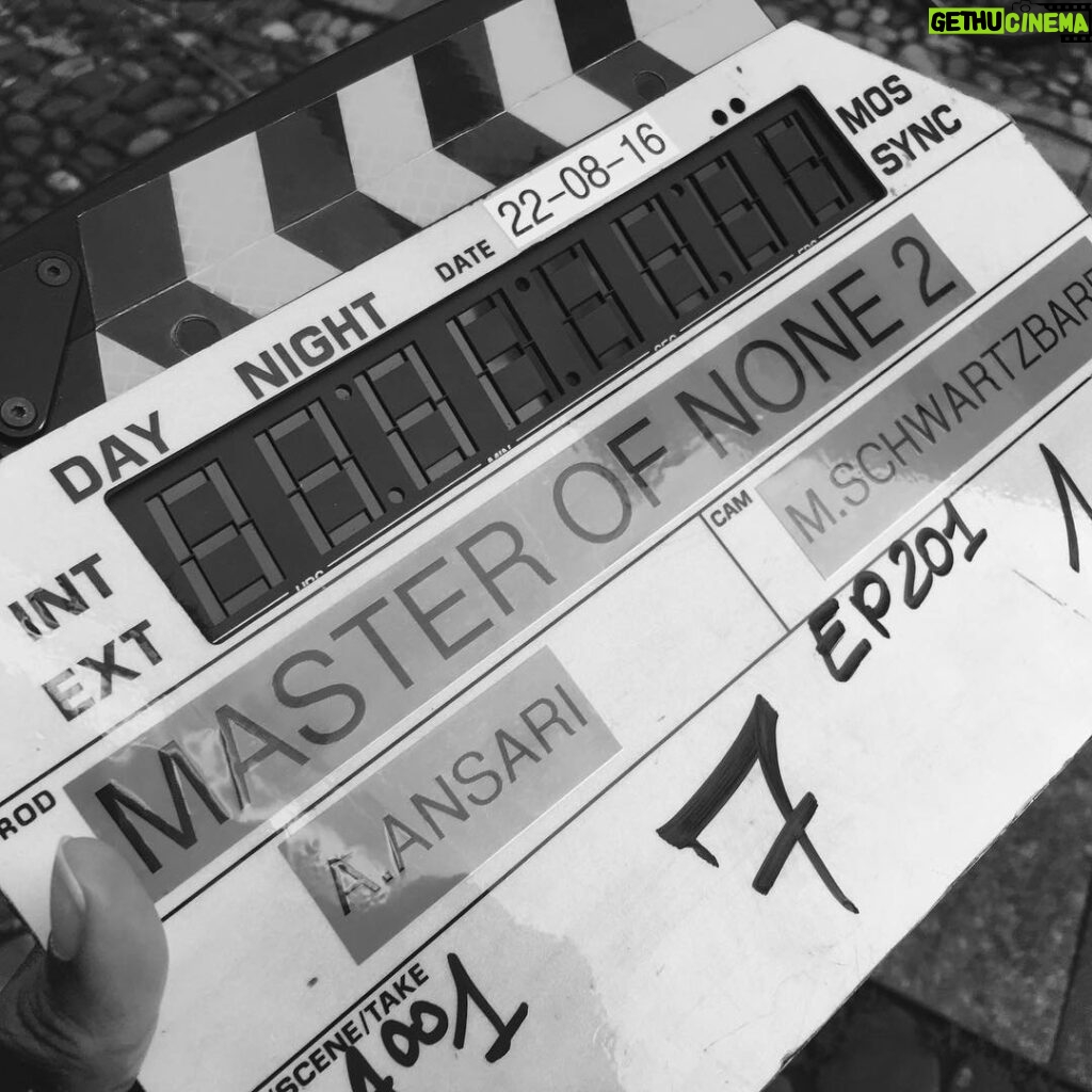 Aziz Ansari Instagram - First day of filming season 2. I am very excited about this season and hope everyone likes it. Thanks for your support of this show. Also we got 4 Emmy noms - series, acting, writing, and directing!! I forgot to post about that. Proud of the #MasterofNone team.