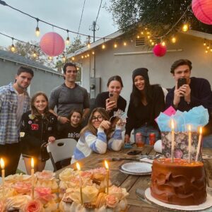 Bailee Madison Instagram - This is 23 ❤️ 
Filled with love, joy, peace, gratitude  and excitement. While also reflecting on 23 years of incredible memories. Thank you ALL for the birthday love, it’s an honor of a lifetime getting to grow up with you- thank you for choosing to continue to love and support me as I grow. 
I feel infinite amounts of gratitude for the love that I have in my life, and for the simple moments of life that fuel my heart and mind. I’m so blessed with the loved ones in my life who love me so hard in person, and somehow know how to love me so hard no matter how far the distance. 
@momma_madison thank you for bringing in me into this world, I love you so so much. 

Ps. @kaitlinvilasuso thank you for somehow throwing together a little backyard family lunch while I was home for a short time… I don’t know how you can hang balloons so fast, but it’s such a talent. ❤️❤️ 

And if this 23 year old has any right to give any advice….. (😝) hug your loved ones, listen, grow, and make the most of every precious second of life. We don’t get time back, so please just take a moment every day to enjoy the love in your life and count your blessings. 

So many beautiful chapters of life have been written, but I’m eager and ready for whatever this new chapter has in store. ❤️

Sending love to all of you. 
B