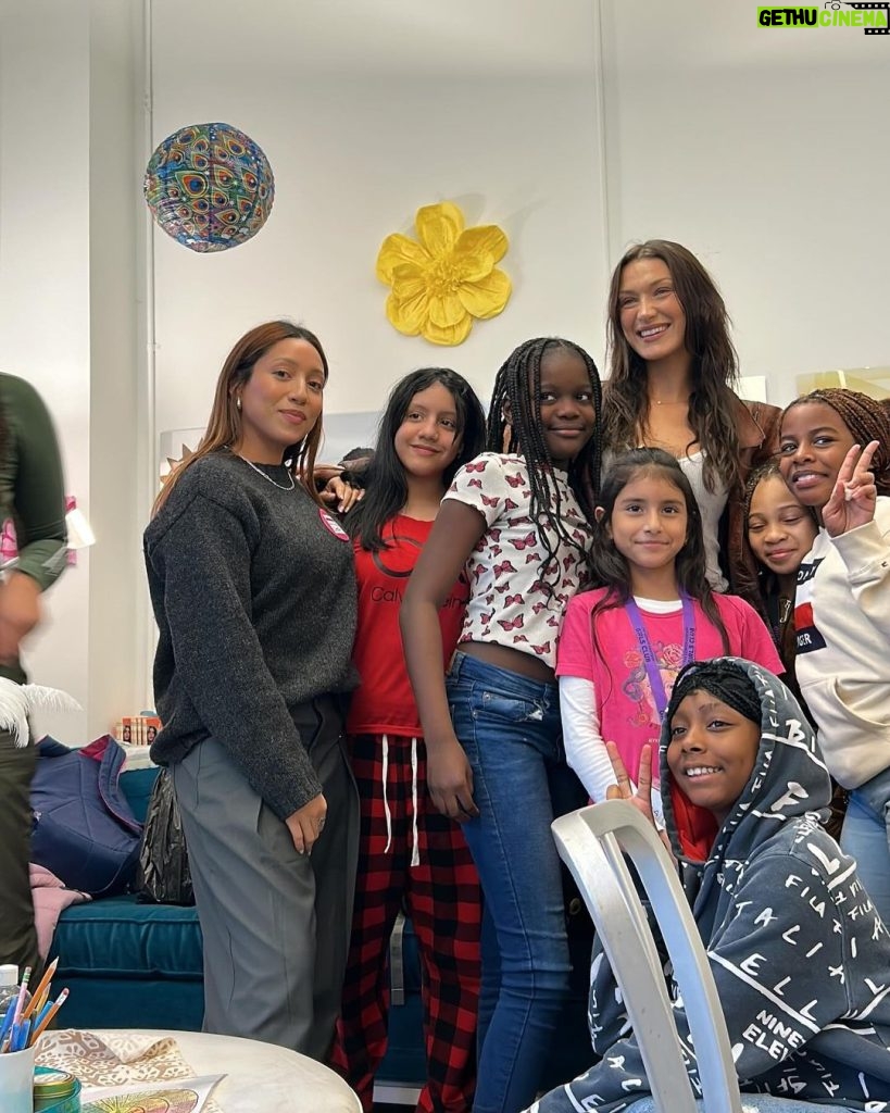 Bella Hadid Instagram - My favorite place in New York 🤍 @girlsclubny Thank you @jld.suerte for being my angel and for all that you do! I can’t wait to tell everyone what we’re up to…🤍 Made my day to see all my girls! 🫂 The Lower Eastside Girls Club has been “Opening Doors, Empowering Women, and Building Community Girl by Girl” since 1996. The Lower Eastside Girls Club amplifies the inner power of young women and gender-expansive youth in New York City through our free, year-round innovative programs in STEM, Arts, Digital Media and Sound, Wellness, Civic Engagement, and Leadership.