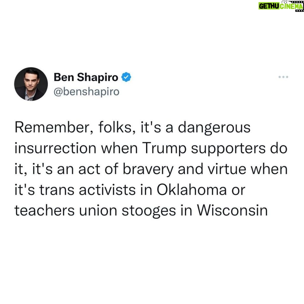 Ben Shapiro Instagram - Funny how that works.