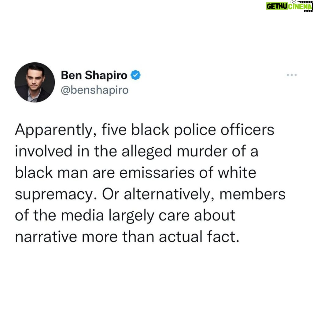 Ben Shapiro Instagram - Everything bad in the universe is white supremacy with these folks.