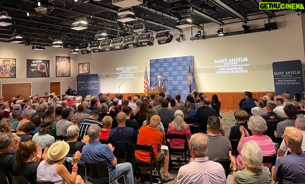 Bernie Sanders Instagram - Thank you to Saint Anselm College and New Hampshire Democrats for today’s record crowd at @nhiop_pl. Together we can take on powerful interests and build a future that creates a just and democratic society based on love and compassion.