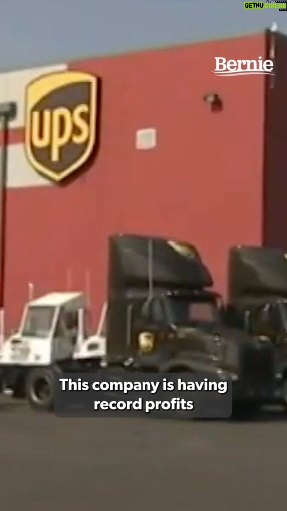 Bernie Sanders Instagram - If UPS can spend over $8.4 billion on stock buybacks and dividends this year, it can afford to provide better wages, benefits, and working conditions to its employees.