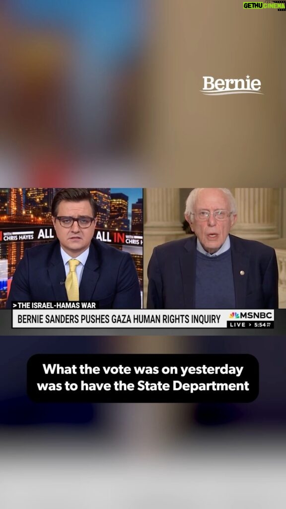 Bernie Sanders Instagram - There is a horrific humanitarian disaster in Gaza. The U.S. should not provide another nickel to the Netanyahu government unless there is a fundamental change in military policy and their response to the humanitarian crisis.