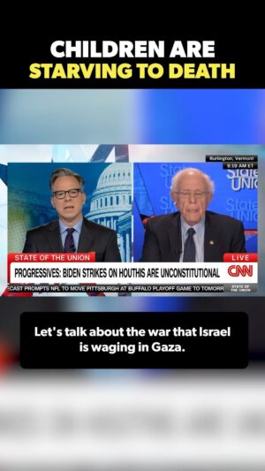 Bernie Sanders Instagram - What’s going on in Gaza right now is a humanitarian catastrophe. 

Children in Gaza are starving to death. 

More than 23,000 people in Gaza have been killed and more than 85% of the population displaced. 

Congress must take action.