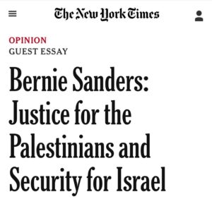 Bernie Sanders Instagram - Justice for Palestinians. Security for Israel. Please read the op-ed I wrote for the New York Times.

https://www.nytimes.com/2023/11/22/opinion/bernie-sanders-israel-gaza.html