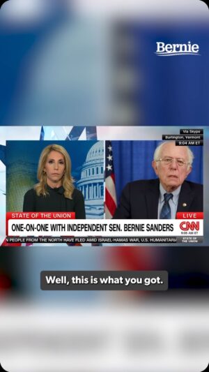 Bernie Sanders Instagram - The immediate task is to stop the bombing, end the horrific humanitarian disaster in Gaza, and go forward with the entire world toward a two-state solution.