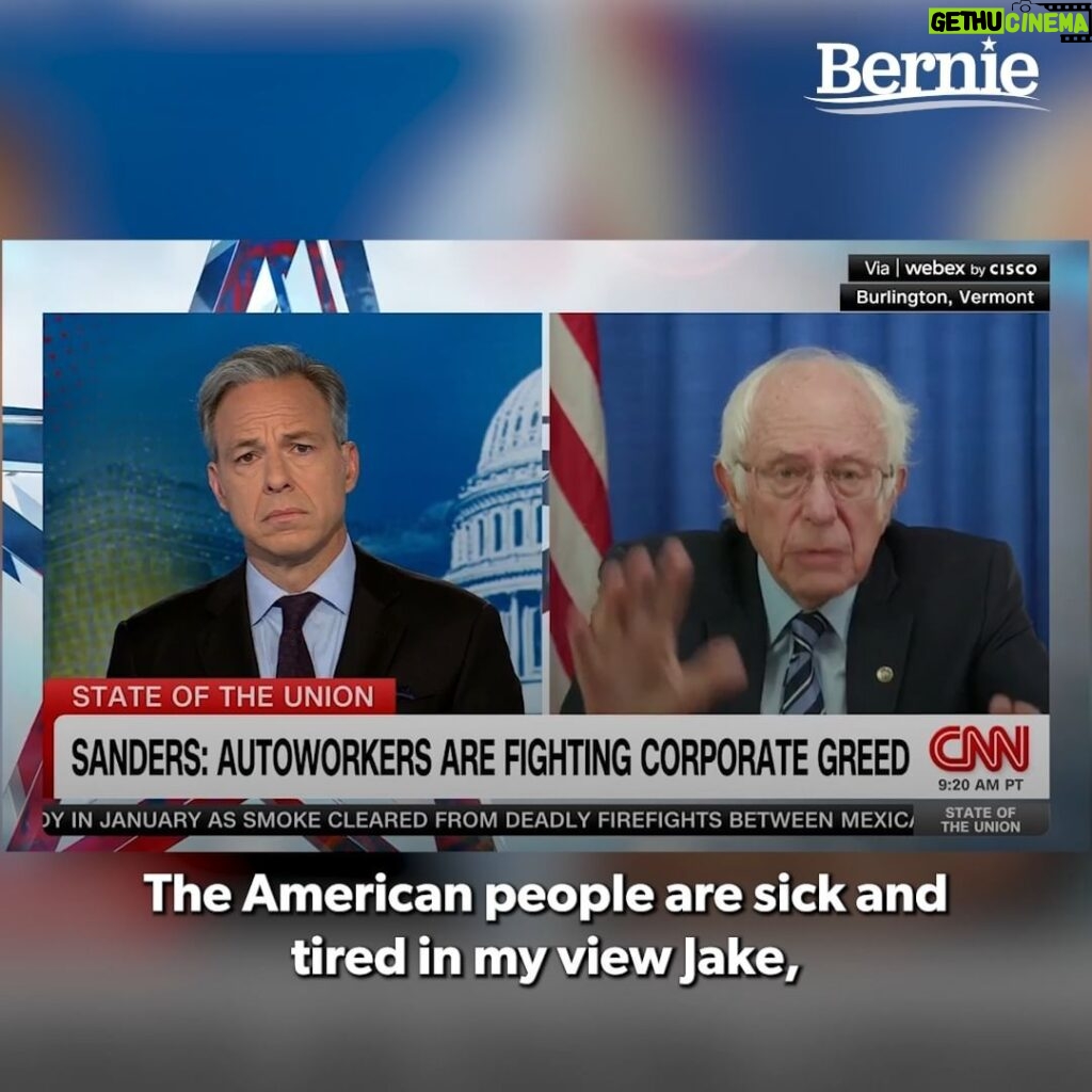 Bernie Sanders Instagram - At a time when CEOs are making 400x more than the average worker, the American people are asking a simple question: Which side are you on?