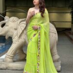 Bhagyashree Instagram – Go green !

#sareelove #style #lovethecolor
#sari #sareeseason #gogreen #Stylist @roshni0819
Outfit @nirmooha