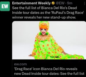 Bianca Del Rio Instagram - HERE WE GO! 🩷🩷🩷🩷🩷
THANK YOU @joeynolfi @entertainmentweekly 🩷
#deadinside
