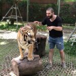 Bilal Hancı Instagram - Videolarda düblör kullanmıyorum bizzat en tehlikeli rollerde kendim oynuyorum çünkü ben karadeniz kaplanıyım 😂🔷🔴 Tiger Kingdom Phuket