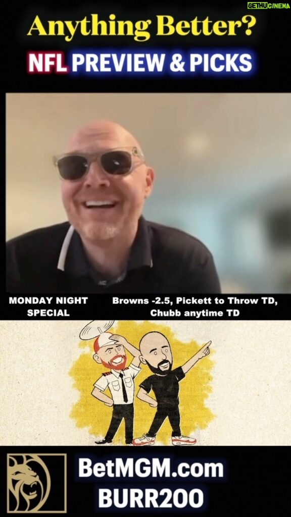 Bill Burr Instagram - let’s hope Kenny makes it til the end of the game so we can stick the landing this week!