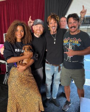 Bill Burr Instagram - Ole Billy Backstage had an incredible time watching Joan Jett, Poison, Motley Crue and Def Leppard KILL IT and Candlestick!!!! @bretmichaelsofficial @tommylee @mrjoebartnick @biancacristovao
