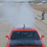 Bill Goldberg Instagram - ***VOLUME UP!!!!*** When @dodgeofficial hooks you up with a spanking new 800 hp #challengerredeye at #talladega to destroy the #rickflaiirmont 😏😬😤 Watch the Midseason Finale of Faster With Finnegan TONIGHT at 9|8c @motortrendtv or stream now on @motortrendplus spear #jackhammer #whosnext #speed #musclecar #hemi #dragracing #burnout