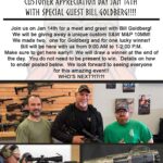 Bill Goldberg Instagram - Join us NEXT WEEKEND for our customer appreciation day on Saturday Jan 14th! We will have special guest @goldberg95 with us from 9:00 A.M. to 1/2:00 P.M. We will be giving away a custom S&W M&P to one lucky winner. You will have a chance to win Goldberg’s M&P! To enter to win you must purchase something from the store to receive one ticket and to receive another ticket you can drop off an item for custom work. We are doing the same format as last year. Two max tickets per person. We will be running cerakote, laser, optic cut, slide cut, and build specials the day of. We will have plenty of smaller items in store for purchase. We will have select items on sale as well! We will go Live on Instagram to draw the winner at the end of the day and announce them. You do not need to be present to win. We look forward to seeing everyone next weekend!! . . . . . . . . . . . . . . . #redbeardgunworks #anniversary #customerappreciation #goldberg #billgoldberg #wwe #wwf #smithandwesson #mp #10mm #pewpew #giveaway