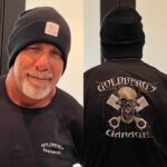 Bill Goldberg Instagram - Just in time for Halloween! get your “NEW” @goldbergsgarage swag! Hats, T’s, hoodies, beanies, stickers and MORE! Many designs to choose from so stock up now!! Purchase at BUNKERBRANDING.com #spear #jackhammer #whosnext @wwe @dodge #goldbergsgarage @gallantbygoldberg #tshirt #swag #garage #auto #merchandise #sema
