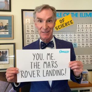 Bill Nye Instagram - Have you entered to watch the Mars rover landing with me at a special VIP event? This is all to support The @PlanetarySociety, and you can donate as little as $10 and get a chance to win! Just head to omaze.com/bill to enter. #omaze