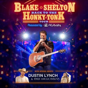 Blake Shelton Instagram - We're going #BackToTheHonkyTonk in 2024!!! Looking forward to hitting the road again with my friends @kubotausa and bringing @dustinlynchmusic and @emilyann_music out for the fun. Tickets go on-sale Friday, October 27 and November 3rd. Register for exclusive presale access at blakeshelton.com. See y'all soon!!!!