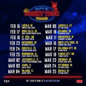 Blake Shelton Instagram - We're officially LESS THAN ONE MONTH from kicking off the #BackToTheHonkyTonk Tour with @carlypearce and @TheJacksonDean! Who will we see out there?! Get tickets at blakeshelton.com.