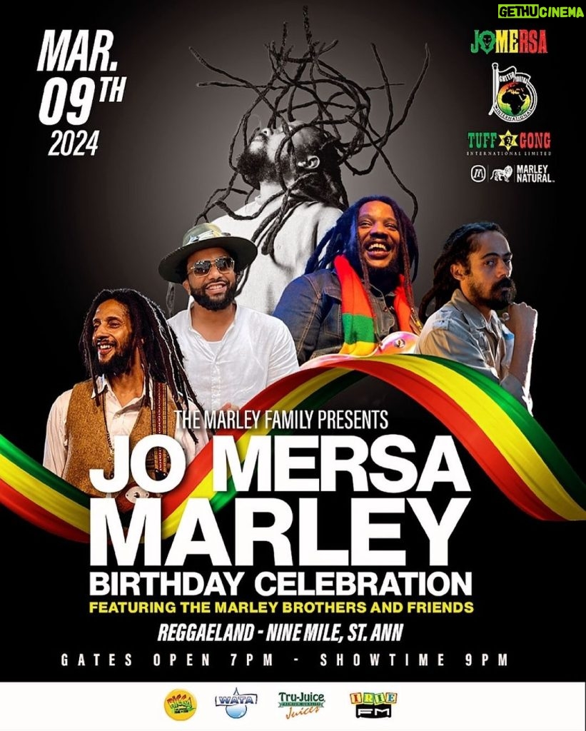 Bob Marley Instagram - @JoMersaMarley #Eternal 🕊️ birthday celebration at Reggaeland in Nine Mile, St. Ann 🇯🇲 on March 9 featuring the @marleybrothers & friends. #Jamaica #marleybrothers #jomersamarley #LEGACY Nine Mile, Jamaica