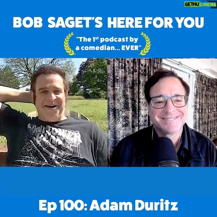 Bob Saget Instagram - It’s the 100TH episode of “Bob Saget’s Here For You!” And TODAY’S NEW EPISODE is a conversation with my pal Adam Duritz @countingcrows —Titled: “Adam Duritz of Counting Crows Talks About Starting His Career in College, Dealing With the Ups and Downs of Fame and Writing His New Album ‘Butter Miracle Suite One.’” SUBSCRIBE & LISTEN at: apple.co/bobsaget @ApplePodcasts @itunes @applemusic @apple @studio71us @studio71official @studio71uk @studio71fr @studio71it #comedypodcast #podcastinterview