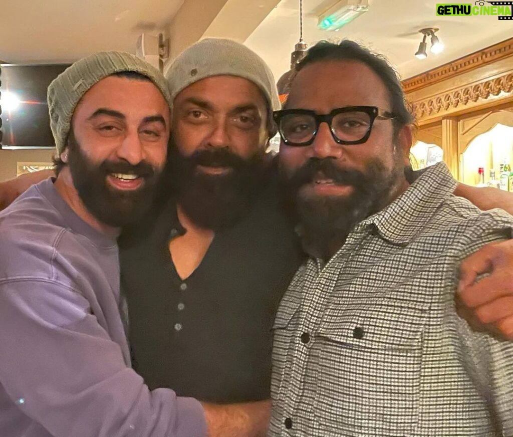 Bobby Deol Instagram - In the company of the two most talented and humble souls ❤️❤️❤️ @sandeepreddy.vanga #RanbirKapoor #Animal #Blessed See you at the movies December 1, 2023… Advance booking Link in Bio!!