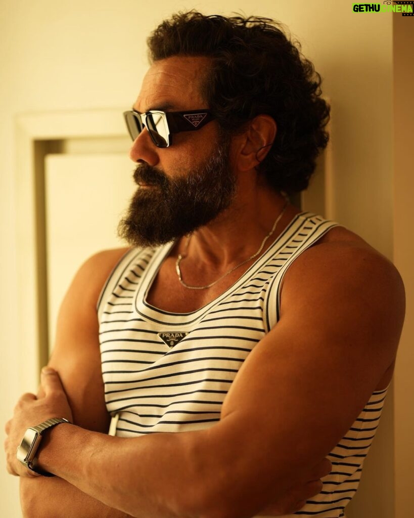 Bobby Deol Instagram - Another day another pair 🕶️ 📸 #DharamDeol #Sunglasses #ShadesOn #GotClicked