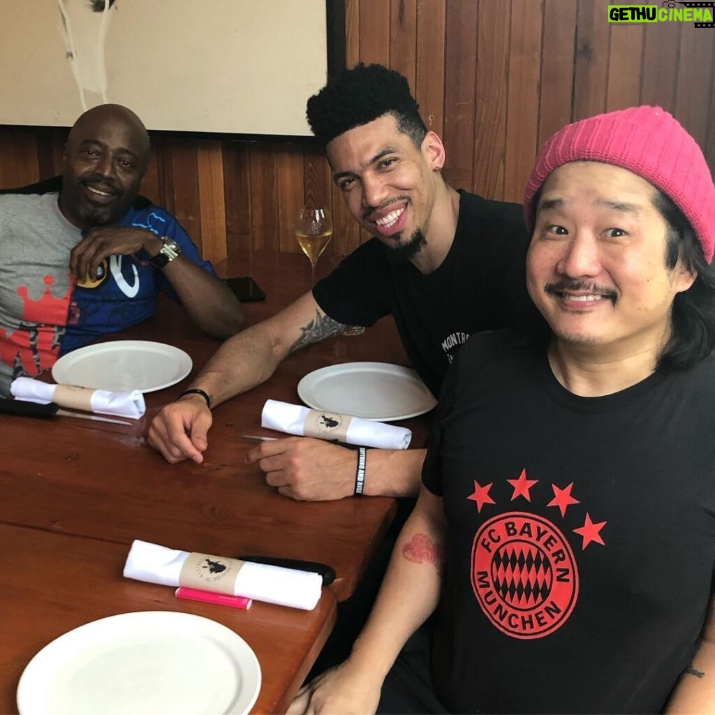 Bobby Lee Instagram - Spud Webb, Yao Ming, and @greenranger14 having dinner in Montreal. @justforlaughs @donnellrawlings