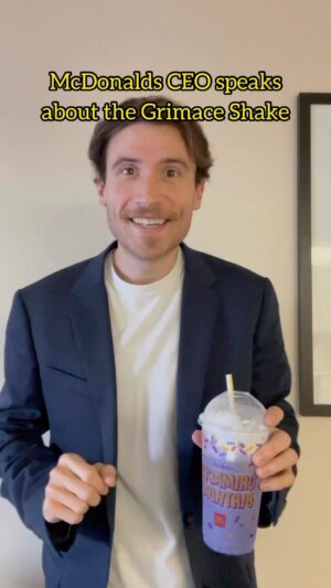 Brandon Calvillo Instagram - McDonalds CEO finally speaks about the Grimace Shake #grimace #grimaceshake